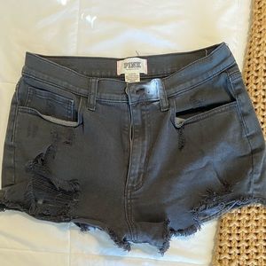Washed black Jean shorts from VS Pink